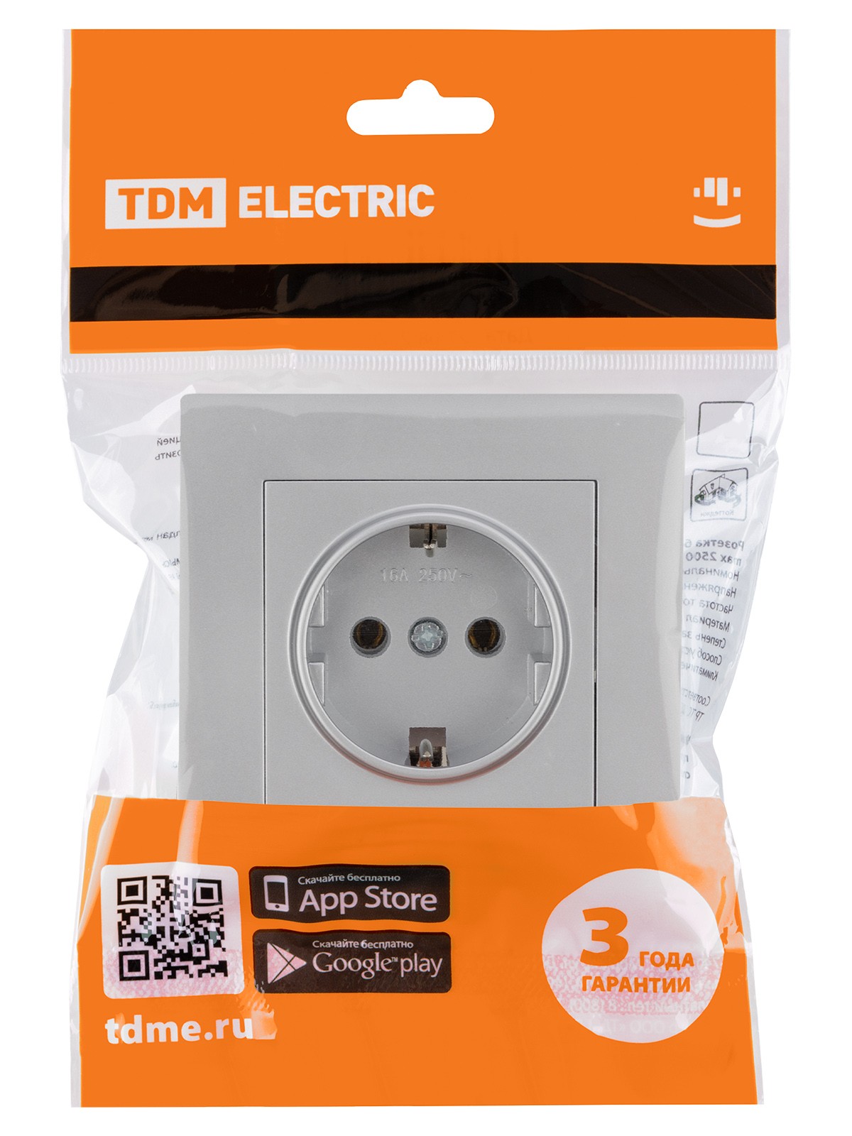 Розетка 2П+З 16А 250В серебр. металлик "Сенеж" TDM — изображение 5