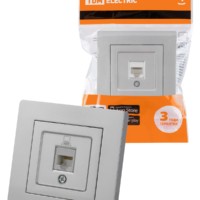 Розетка компьютерная RJ45 серебр. металлик “Сенеж” TDM