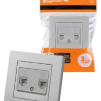 Розетка двойная телефонная RJ11 серебр. металлик “Сенеж” TDM