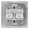 Розетка двойная телефонная RJ11 серебр. металлик "Сенеж" TDM