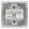 Розетка телефонная RJ11 + компьютерная RJ45 серебр. металлик "Сенеж" TDM