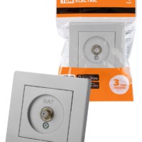 Розетка SAT (F-разъем) 0-2400МГц серебр. металлик “Сенеж” TDM