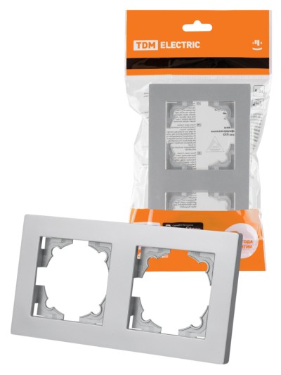 Рамка 2-х постовая серебр. металлик “Сенеж” TDM