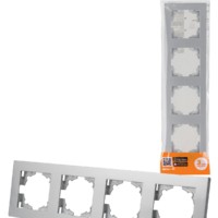 Рамка 4-х постовая серебр. металлик “Сенеж” TDM