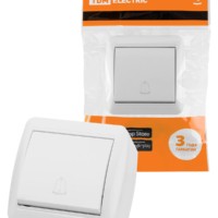 Кнопка звонковая открытой установки IP44 6А белая “Селигер” TDM