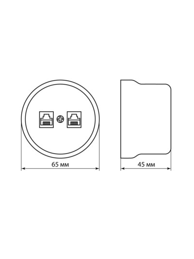 Розетка ПК двойная RJ45 сл. кость «Болонь» TDM — изображение 7