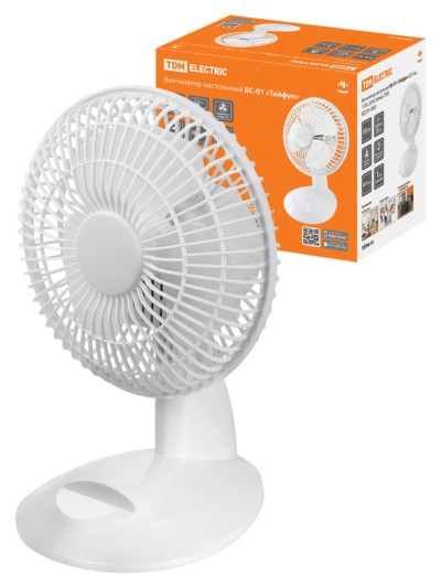 Вентилятор настольный ВС-01 “Тайфун” D15 см 15Вт 230 В белый TDM