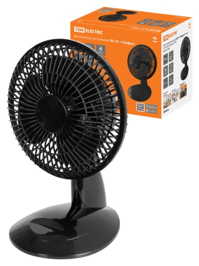 Вентилятор настольный ВС-01 “Тайфун” D15 см 15Вт 230 В черный TDM