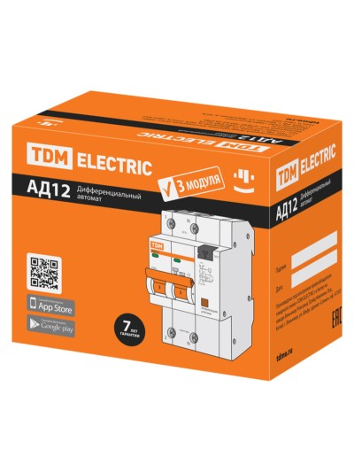 Диф. автомат АД12 2P, C16, 100 мА, 4,5 кА, тип АС, 3 мод, TDM — изображение 7