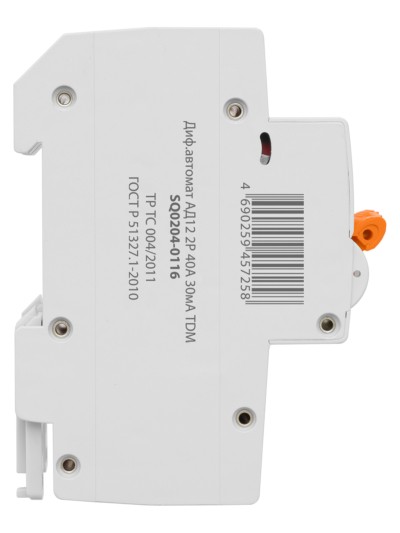 Диф. автомат АД12 2P, C40, 30 мА, 4,5 кА, тип АС, 3 мод, TDM — изображение 4