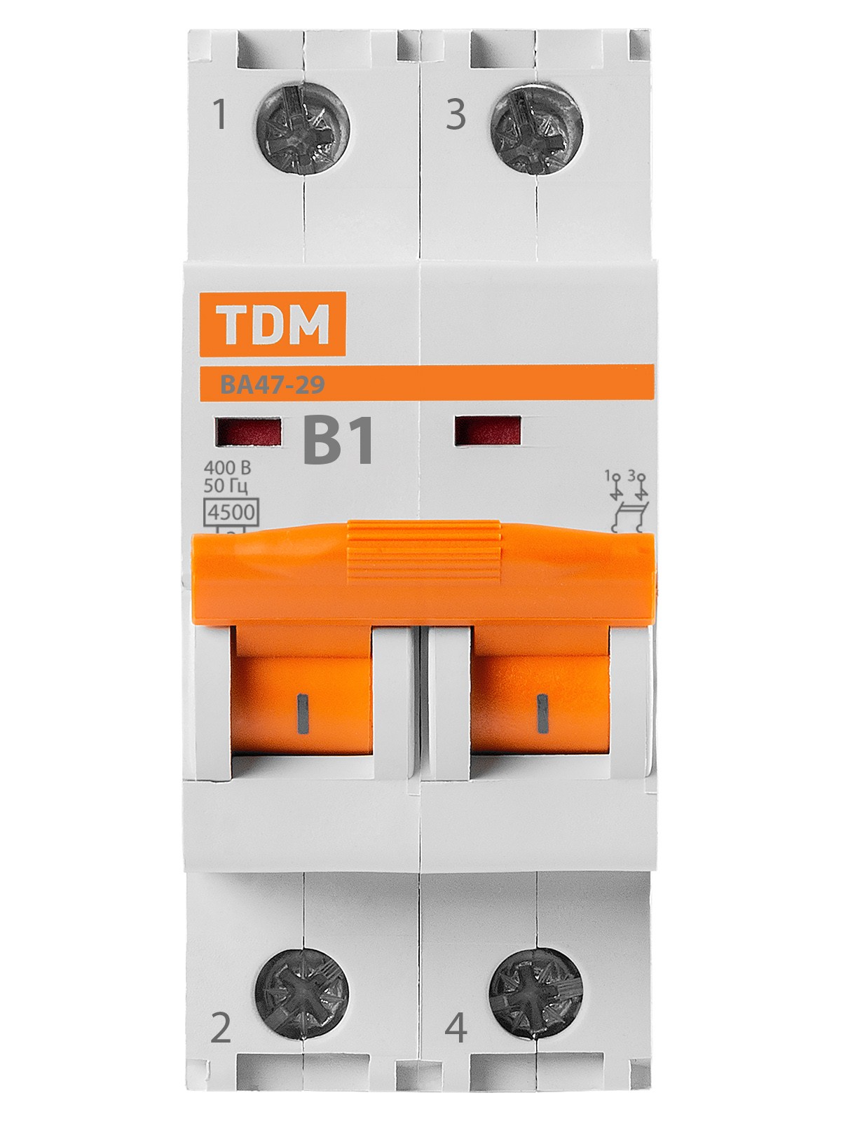 Авт. выкл.ВА47-29 2Р 1А 4,5кА х-ка В TDM — изображение 3