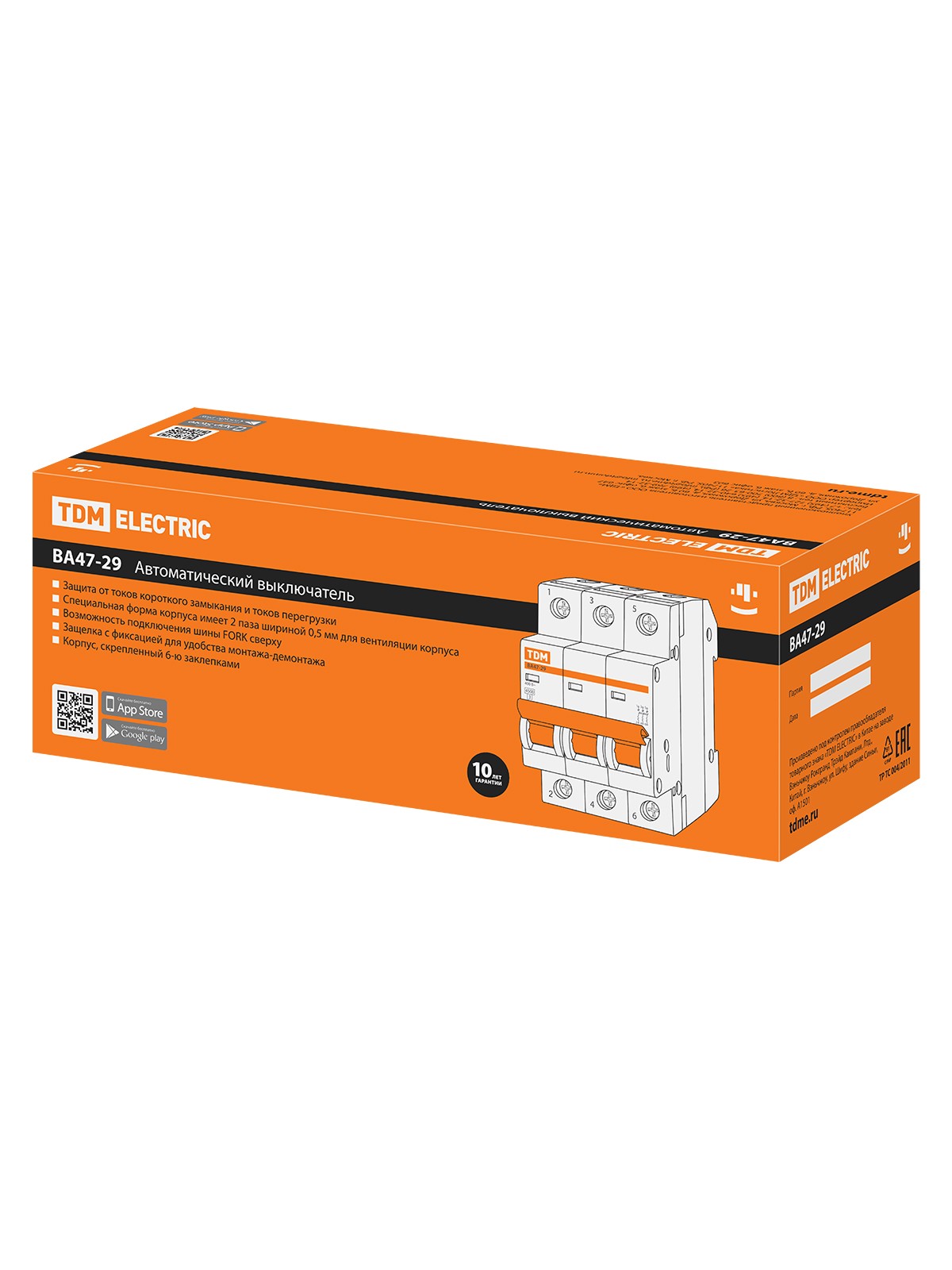 Авт. выкл.ВА47-29 3Р 50А 4,5кА х-ка D TDM — изображение 7