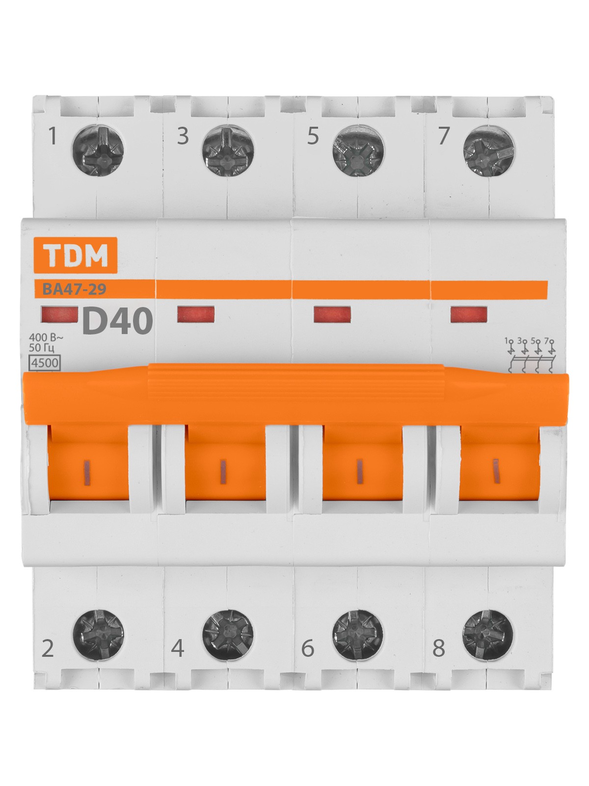 Авт. выкл.ВА47-29 4Р 40А 4,5кА х-ка D TDM — изображение 3