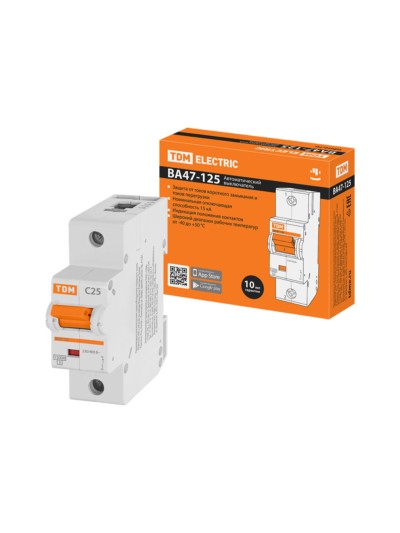 Авт. выкл. ВА47-125 1Р 25А 15кА  х-ка С TDM