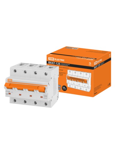 Авт. выкл. ВА47-125 4Р 125А 15кА  х-ка С TDM