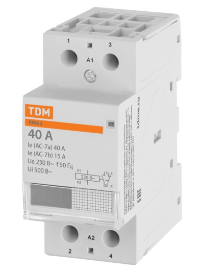 Контактор модульный КМ63/2-40 1НО;1НЗ TDM — изображение 2