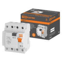 Устройство защитного отключения ВД63 4Р 63А 30мА (электронное) TDM