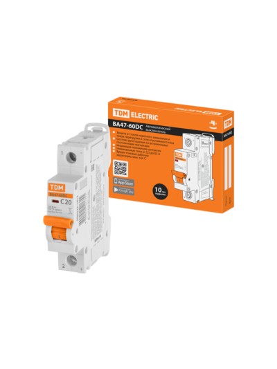 Выключатель ВА 1P 25А 6кА х-ка С 220В пост. тока TDM