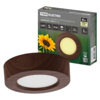 Светильник накладной светодиодный круг “Даунлайт” СПО (венге) 6 Вт 120*32 мм 3000К TDM