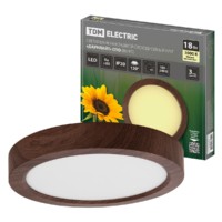 Светильник накладной светодиодный круг “Даунлайт” СПО (венге) 18 Вт 225*32 мм 3000К TDM