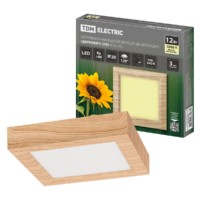 Светильник накладной светодиодный квадрат “Даунлайт” СПО (сосна) 12 Вт 170*170*32 мм 3000К TDM