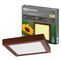 Светильник накладной светодиодный квадрат “Даунлайт” СПО (венге) 18 Вт 225*225*32 мм 3000К TDM