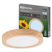 Светильник накладной светодиодный круг “Даунлайт” СПО (сосна) 18 Вт 225*32 мм 4000К TDM