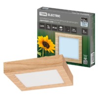 Светильник накладной светодиодный квадрат “Даунлайт” СПО (сосна) 12 Вт 170*170*32 мм 4000К TDM