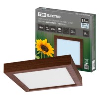 Светильник накладной светодиодный квадрат “Даунлайт” СПО (венге) 18 Вт 225*225*32 мм 4000К TDM