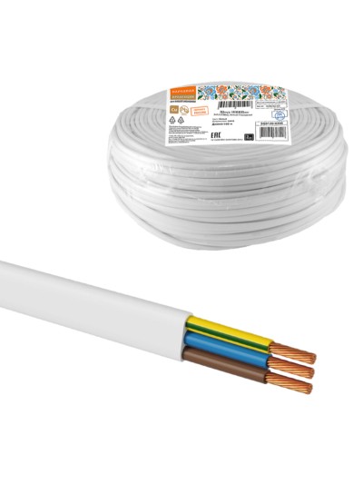 Шнур ШВВПмб 2х0,75 (100м), белый Народный