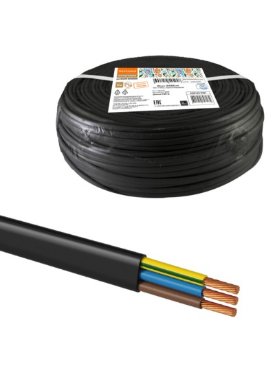 Шнур ШВВПмб 2х0,75 (100м), черный Народный