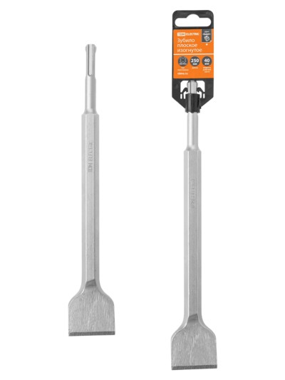Зубило плоское изогнутое 40×250 мм, SDS-Plus, пластиковый держатель, 1 шт, “Гранит” TDM