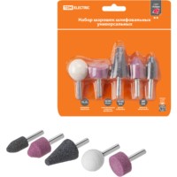 Набор шарошек шлифовальных, абразивных, Ø 6 мм, L 45-60 мм, универсальные, 5 шт, “Рубин” TDM