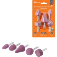 Набор шарошек шлифовальных, абразивных, Ø 6 мм, L 45-60 мм, оксид алюминия, 5 шт, “Рубин” TDM