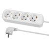 Удлинитель 4 гнезда, 1,5 метра, б/з, 10 А, 2300 Вт, белый, НАРОДНЫЙ У-42016