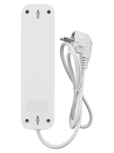 Удлинитель 4 гнезда, 3 метра, б/з, 10 А, 2300 Вт, белый, НАРОДНЫЙ У-42016 — изображение 4