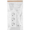 Удлинитель 3 гнезда, 1,5 метра, с/з, выкл., 10 А, 2300 Вт, белый, НАРОДНЫЙ У1-32055