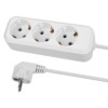 Удлинитель 3 гнезда, 3 метра, б/з, 6 А, 1380 Вт, белый, НАРОДНЫЙ У-31011