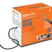 Кабель витая пара U/UTP Cat 5e 4х2х24AWG (305м) solid, PE, чёрный TDM