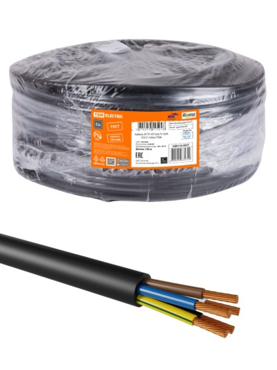 Кабель КГТП-ХЛ 5х0,75(N,PE)-0,66 ГОСТ (100м) TDM