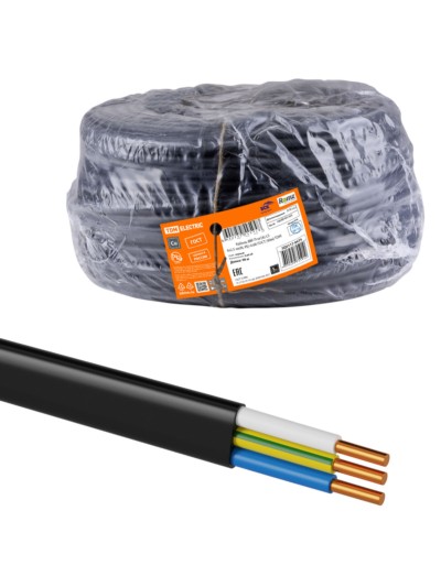 Кабель ВВГ-Пнг(А)-LS 3х2,5 ок(N, PE)-0,66 ГОСТ (90м) TDM