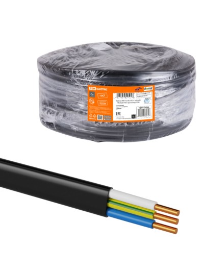 Кабель ВВГ-Пнг(А)-LSLTx 3х4 ок(N, PE)-0,66 ГОСТ (разномер) TDM