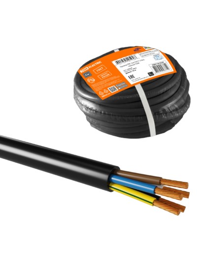 Провод ПВС 5х4 ГОСТ (10м), черный TDM