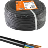 Провод ПВС 5х1,5 ГОСТ (разномер), черный TDM