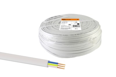 Шнур ШВВП 3х0,5 ГОСТ (200м), белый TDM