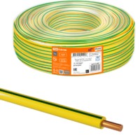 Провод ПуВ (ПВ-1) 1х6,0 ГОСТ (200м), желто-зеленый TDM