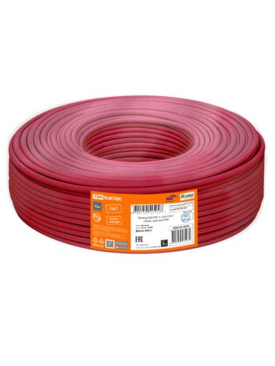 Провод ПуВ (ПВ-1) 1х6,0 ГОСТ (200м), красный TDM — изображение 3