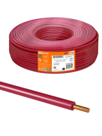 Провод ПуВ (ПВ-1) 1х16,0 ГОСТ (100м), красный TDM
