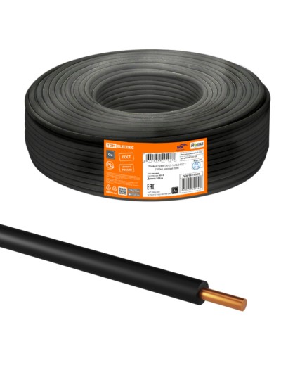 Провод ПуВнг(А)-LS 1х16,0 ГОСТ (100м), черный TDM