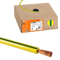 Провод ПуГВнг(А)-LS 1х0,5 ГОСТ в коробке (250м), желто-зеленый TDM